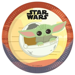 Papírové talíře „STAR WARS Mandalorian“, 23 cm, 8 ks