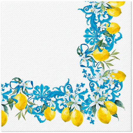 Ubrousky Premium Airlaid, "Citrus Baroque", 1/4, 40 x 40 cm 12 ks.
