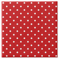 Třívrstvé ubrousky "Dots Red", 1/4, 33 x 33 cm 20 ks.