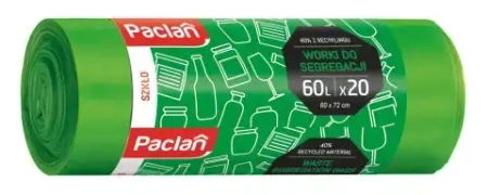 Pytle na tříděný odpad – zelené sklo Paclan 60L 20 ks