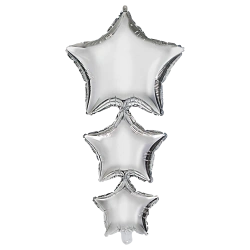 Fóliové balonky „Silver Stars“ 96 cm, 1 ks