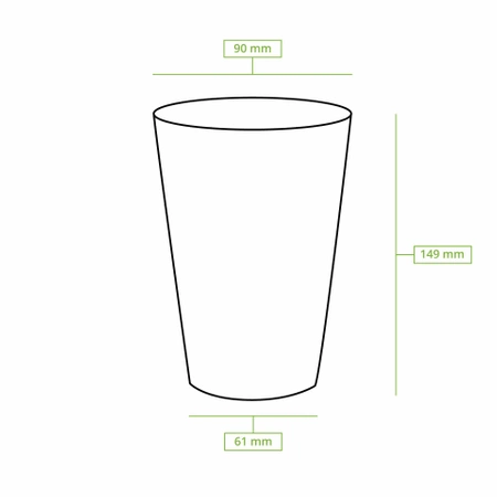 Papírový kelímek bílý disperzní 550 ml, ø 90 mm, 50 ks.