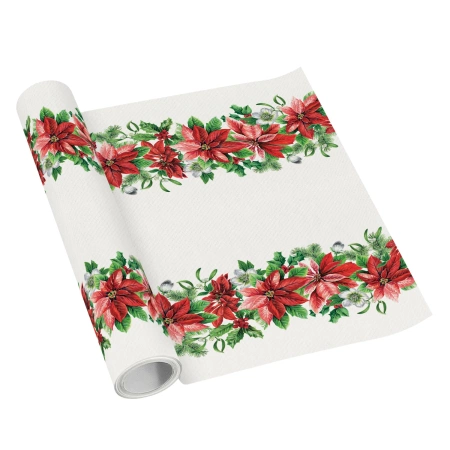 Papírový běhoun PREMIUM v roli, "Poinsettia", 40 cm x 5 m, 1 ks.