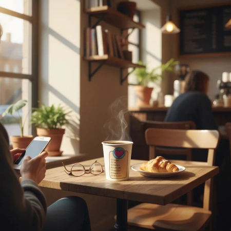 Papírový kelímek na disperzi "Coffeelove" 250 ml, ø 80 mm 50 ks.