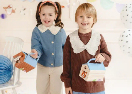 Papírová krabička na dort „Psí bouda“, 15,5 × 10 × 16 cm, 6 ks