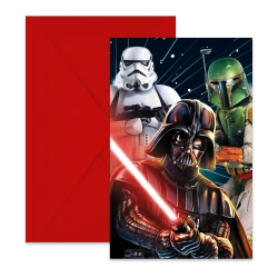 Pozvánky s obálkou STAR WARS, 6 ks.