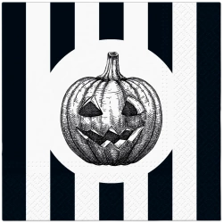 Třívrstvé ubrousky "Striped Pumpkin / Halloween", 1/4, 33 x 33 cm 20 ks.
