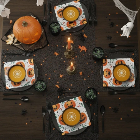 Třívrstvé ubrousky "Mystic Pumpkin / Halloween", 1/4, 33 x 33 cm 20 ks.