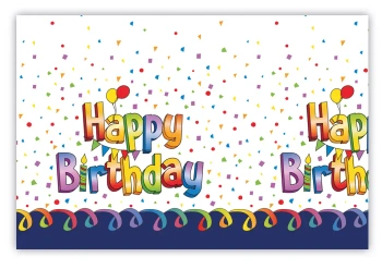 Opakovaně použitelný ubrus „Happy Birthday“ 120 × 180 cm, 1 ks