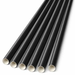 Papírová brčka černá 7/210 mm, disperze, 200 ks