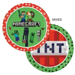 Papírové talíře „Minecraft“, 23 cm, 8 ks