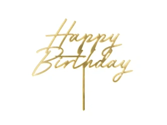 Akrylový topper na dort „Happy Birthday“, 18 × 16 cm, 1 ks