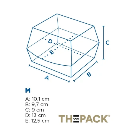 Termobox na hamburgery černý, velikost "M", 13 x 12,5 x 9 cm 50 ks.